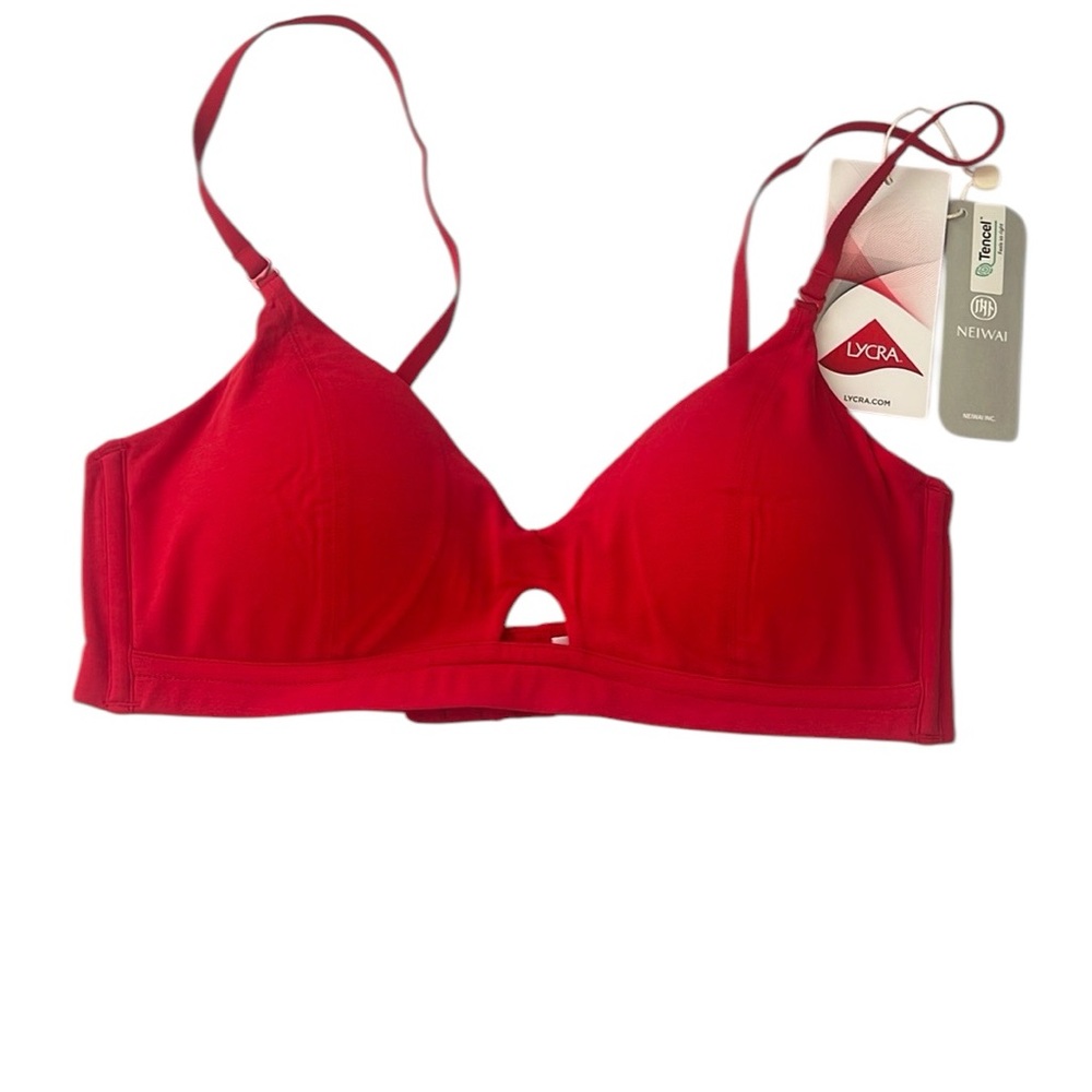 NWT Neiwai Pure Comfort Wireless Modal Bra Red 32A Convertible Racerback